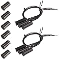 Gebildet 6pcs Recessed Wired Security Window Gate Contact Sensor Alarm Magnetic Reed Switch,Magnet Near - Connect Circuit, Magnet Away - Break Circuit,Magnetic Switch(Cylindrical,Black)