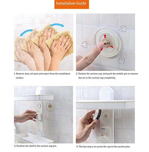 Feibrand Badezimmer Organizer Duschregal mit Saugnäpfe - 3