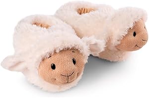 NICI Slippery papcie owieczka Sheepmila rozmiar (M) 34-37 beżowe - Pluszowe ciepłe kapcie ze zrównoważonej produkcji dla chłopców i dziewczynek - kapcie zwierzak z antypoślizgową podeszwą - slippery