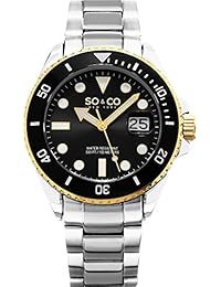 So y Co de yates Club de Nueva York para hombre reloj infantil de cuarzo con esfera analógica y plateado correa de acero inoxidable de 5025,3