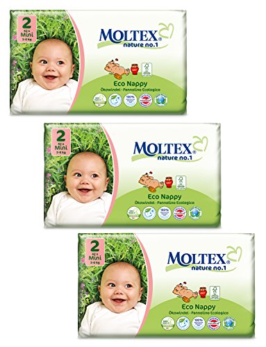 3 Packs of Moltex Nature No.1 Nappies Mini (Size 2)