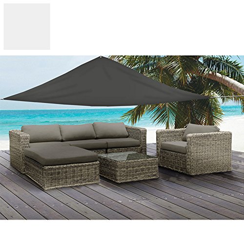 3.6m x 3.6m x 3.6m Shade Sail Water Resistant Sun Canopy Patio Awning Garden (White) Garden