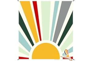 ‎JOPEE Jopee Stranddecke Sandfrei, 280 x 300cm Wasserdicht Picknickdecke für 4-8 Personen, Leicht und Tragbar Strandmatte mit 4 Heringen und 4 Ecktaschen, Outdoor Decke für Wandern, Reisen, Camping - Sonne