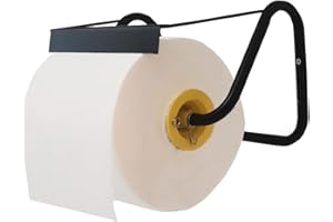 Tecnokit dispenser porta rotolo carta da muro, per bobine carta industriali asciugatutto, accessori montaggio inclusi cm 40x30x23 (Nero)