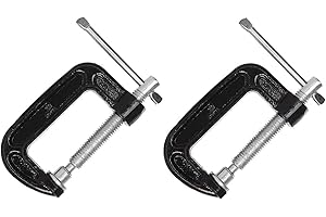 ANANO 2 Inch C-Clamp Set, Heavy Duty Steel C Clamp Industrial Strength C Clamps for Woodworking, Welding, and Building(2PCs)