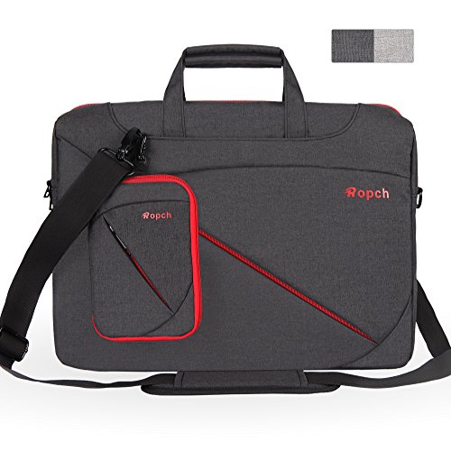 Ropch 17 17,3 Zoll Notebooktasche Umhängetasche Messenger Bag Laptop Tasche Schultertasche Schutzhülle Hülle Sleeve Case - Schwarz