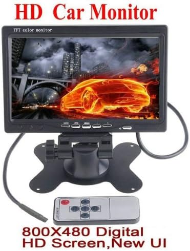 BW® 7 inch Digital TFT Color LCD Car Rearview Monitor With 800X480 HD Resolution Supporting Rotating The Screen and 2 Channels AV Inputs(DC:12-24V)