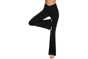 ‎ACTINPUT Flared Leggings Yogahose Damen Schlaghose Blickdicht Cross Waist Bootleg Sporthose Bootcut Jogginghose Jazzpants Fitnesshose