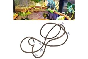 Pssopp Artificiel Reptile Escalade Branche Flexible Jungle Rotin Jungle Grimpeur Vignes Longue Vigne Habitat Décor avec Ventouses 9.84ft(S)