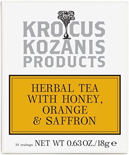 Krocus Kozanis - Herbal Tea with Honey, Orange & Saffron (10 Tea Bags)