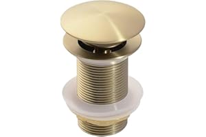 HWJFDC Bonde de Lavabo Bouchon de vidange Pop-Up for lavabo de Salle de Bains, en Or brossé, Noir Mat, Blanc, Or Rose, Or, Chrome, Accessoires de lavabo (Color : Brushed Gold no Hole)