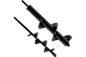 FERRGIA 2 Piezas Jardín Excavadora de Taladro,Broca Espiral de Jardín,Excavadora de Taladro de Jardín para Flor Plantar Bulbos De Cama Plántulas Flor Plantando árboles Arbustos(8x30cm & 4x22cm)