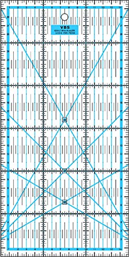 Patchwork Lineal Zentimeterraster 30 cm x 15 cm - Blau