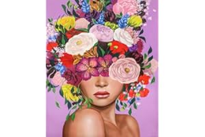 Yufengliye 5D Diamond Art Painting Set, DIY Diamond Painting, Pittura digitale del diamante del ricamo della croce del diamante dell'acqua, parete della decorazione domestica (donna)