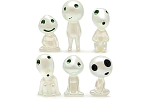 Nesloonp Lot de 6 Figurines Elfes des Arbres Princesse Mononoké Lumineux Arbre Elfes Poupée Ornement Spirit Kodama Jardinage en Pot Décoration Micro Paysage Accessoires