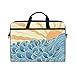 Produktbild Ahomy 14 Zoll Laptoptasche, blaues Meer Wellen Sonne Landschaft Canvas Stoff Laptop Tasche Bussiness Handtasche mit Schultergurt für Damen und Herren