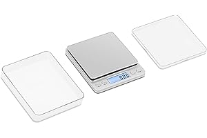 Steinberg Systems SBS-TW-500/10 cyfrowa waga kuchenna 500 g / 0,01 g waga stołowa elektroniczna waga probiercza z 2 miseczkami do ważenia