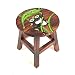 Produktbild Simandra Holzhocker Kinderhocker Hocker Sitzhocker Fußbank Massivholz Schemel Stuhl mit Tiermotiv Deko braun Farbe Frosch schwarz
