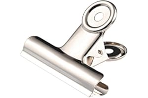 WONDAY Lot de 12 Pinces à Papier"Bulldog" Nickelée Largeur 70 mm