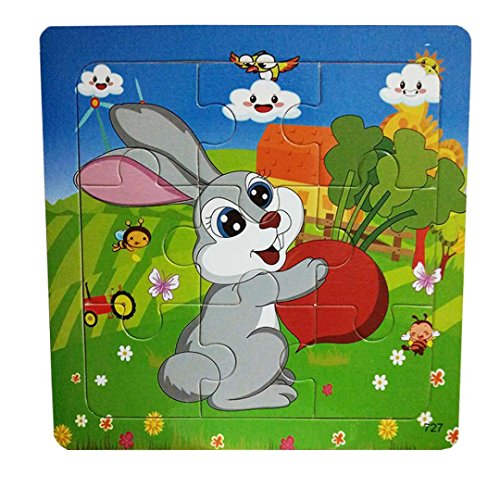 Preisvergleich Produktbild friendGG Babyspielzeug,Holztier Puzzle Stück Holzpuzzle Spielzeug,Holzpuzzle Holzspielzeug Lernspielzeug Kleinkindspielzeug Pädagogisches Spielzeug Tierpuzzle Trainingsspielzeug Kinderspielzeug (L)