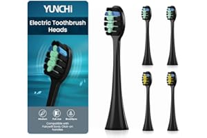 5 sztuk głowic do szczoteczek do zębów YUNCHI Y7, elektrycznych głowic wymiennych do szczoteczek elektrycznych kompatybilnych z YUNCHI Y7 soniczną szczoteczką do zębów dla dorosłych i dzieci, czarne