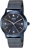 GUESS Men's U0919G4 Dressy Blue Watch with Blue Dial and Mesh Band