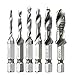 Produktbild puak523 6 PCS Kombination Bohrer-Set, Hand-Gewindebohrer Sechskantschaft HSS Schraube Spirale Point Gewinde Metric Stecker Bohrer Unterlagsscheiben Sechseck Griff Compound Maschinengewindebohrer, silber, Free Size