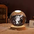 Goodern Night Lights Crystal Glass Ball Light 3D Nightlight Wooden LED Display Base Stand Home Decor Ornaments Birthday Present Lamp Funny Night Light Warm Light Art Gifts for Kids Gifts-Little Prince