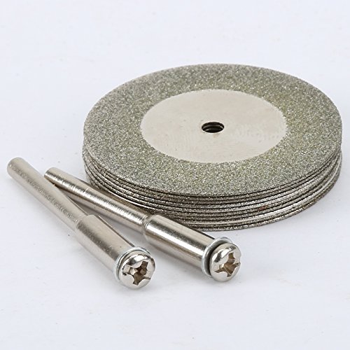10Pcs 35mm Diamant Schneidscheiben Schleifscheiben mit 2 Arbors Drehwerkzeug f¨¹r Bohrer Dremel