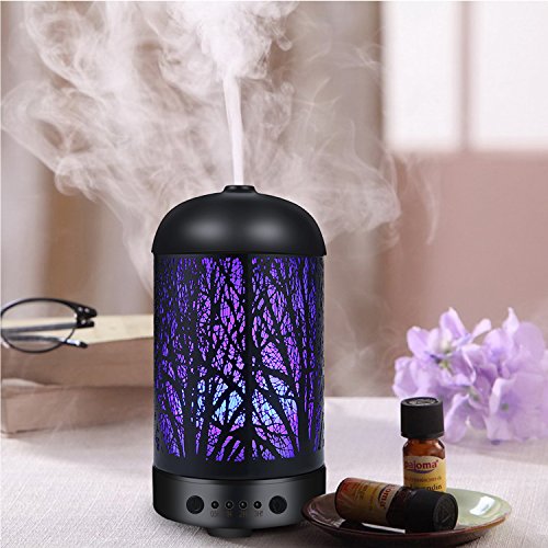 COOSA Luftbefeuchter 100ml Standard tragbare aroma diffuser, ätherisches Öl Diffusor Luftbefeuchter für Aromatherapie mit 7 LED-Licht für Haus und Büro