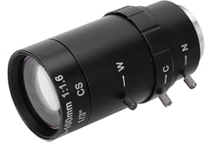 SUTINNA Objectif CCTV 5-100mm, objectif CCTV zoom 1,3MP Monture CS à ouverture manuelle Objectif HD en alliage d'aluminium pour caméra de sécurité CCTV faible distorsion haute compatibilité