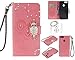 Produktbild für Huawei Honor 9 Lite Hülle, Glitter Strass Bling Eule Ledertasche Muster Weich PU Schutzhülle für Huawei Honor 9 Lite Flip Cover Wallet Case Tasche Handyhülle mit Lanyard Strap Stand Function Magnetverschluss Etui Schale Credit Card Slots Bookstyle Purse Design Handytasche Lederhülle Schutz Hüllen mit für Huawei Honor 9 Lite +Schlüsselanhänger(U) (2)