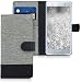 Produktbild kwmobile Hülle für Sony Xperia XZ2 - Wallet Case Handy Schutzhülle Kunstleder - Handycover Klapphülle mit Kartenfach und Ständer Grau Schwarz