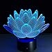 Produktbild USB LED Nachtlicht Lotus 3D Urlaub Tischlampe Schalter Laterne Touch Dekoration 3 Regler