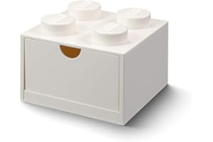LEGO- Cajón de Escritorio 4 espigas, Blanco, Color, pequeño (Room Copenhagen 40201735)