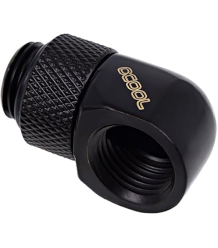 Alphacool 17604 ijspegels 8 mm verbindingsstuk draaibaar G1/4 AG op G1/4 IG - zwarte aansluiting waterkoeling