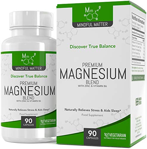 Integratore magnesio - 330 mg magnesio attivo per porzione | 90 compresse magnesio vegetariane | Con vitamina B6 e zinco | 3 tipi di magnesio altamente biodisponibile - Glicinato, malato e taurato