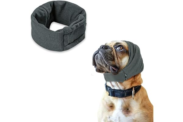 LUFFLOK Hundöronskydd, grått för bullerskydd, hundhörselskydd för ångestlindring och skötsel, husdjur hörselskydd hund för ko