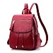 Produktbild SJMMBB Weiches Leder Freizeit Fashion Bag Studenten reisen Rucksack, rot, 30 X 24 X 13 CM