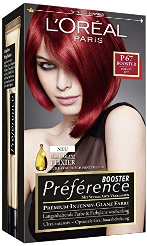 L'Oréal Paris Préférence Booster, P67 Intensiv Rot, 3er Pack (3 x 1 Stück)