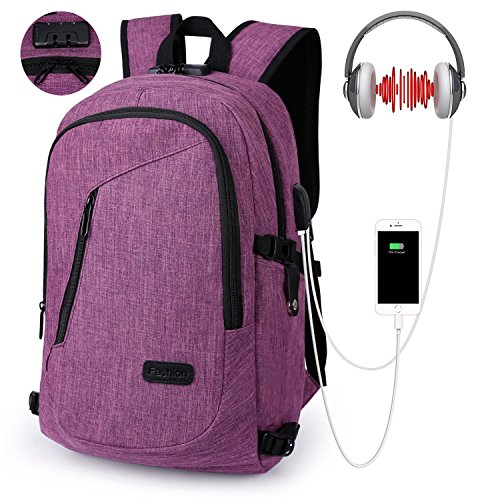 WinCret 15 6 Zoll Diebstahlschutz Laptop Rucksack - Anti-Diebstahl Lock Studenten Backpack mit USB Kabel und Anschluss f  r Damen Herren     Laptop Co