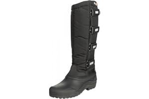 RL24 - Kinder & Damen Thermostiefel Classic von Covalliero – Winterstiefel mit Klettverschlüssen – Wasserdicht & gefüttert – Robuste Schneestiefel – Reitstiefel in Schwarz – Größe 31-45