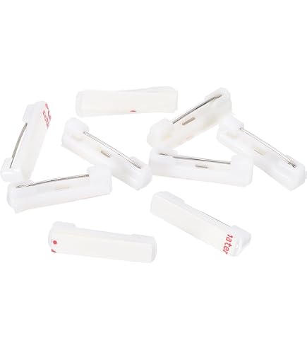 PATIKIL 120-Piece Safety Pins With Adhesive - 22mm Bar Badge Pins For Name Tags, Crafts & Events