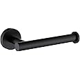 TASTOS Matte Black Toilet Paper Holder SUS304 Stainless Steel Modern Round Tissue Roll Holders Wall Mount Toilet Paper Roll Dispenser Bathroom 5 inch TP Holder for Kitchen Washroom