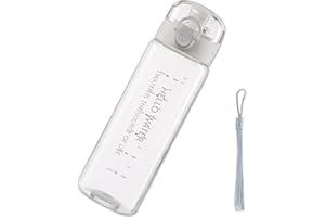 Vaupan Botella de agua, 780 ml, botella de agua deportiva con correa de transporte, a prueba de fugas, sin BPA, para mujeres y hombres, gimnasio, fitness al aire libre (blanco transparente)