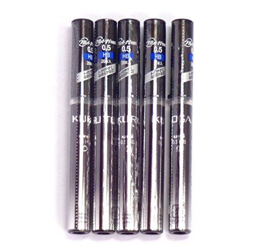 Uni Kuru Toga Pencil Lead, 0.5 mm HB, Black Case, 20 Leads X 5 Pack/total 100 Leads (Japan Import) [Komainu-Dou Original Package] by Uni