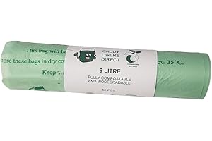 CADDY LINERS DIRECT 6 Litre x 52 BioBag Compostable Biodegradable Kitchen Food Waste Caddy Bin Liner Bags - Certified EN13432 (6L-50)