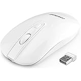 LeadsaiL Wiederaufladbare Funkmaus, Laptop Maus 2.4G Ergonomische Leiser klick Kabellose Maus, ON-Off-Schalter Computermaus m