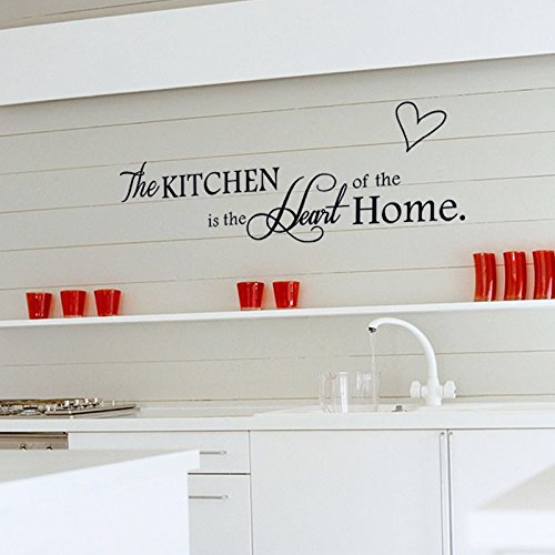 comprare on line ufengke®The Kitchen Is The Heart Of Home Citazioni di e Proverbi Adesivi Murali, Sala da Pranzo Cucina Adesivi da Parete Removibili/Stickers prezzo