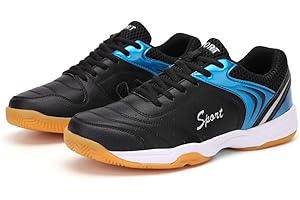 Hixingo Breathable Badminton Shoes Men Tennis Shoes Men, Couple Lightweight Badminton Trainers Shoes Anti-Slip and Shock-Absorbing Squash Shoes for Volleyball, Table Tennis, Etc